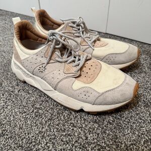 Flower Mountain Corax Sneakers Beige Suede Cork Sole Womens US 8